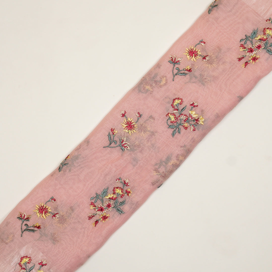 Ayda Buta Buti Mixture on Pink Cotton Silk Embroidered Fabric