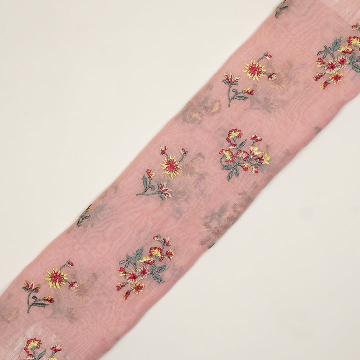 Ayda Buta Buti Mixture on Pink Cotton Silk Embroidered Fabric