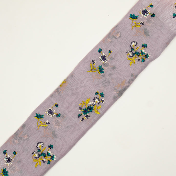 Ayda Buta Buti Mixture on Lavender Cotton Silk Embroidered Fabric