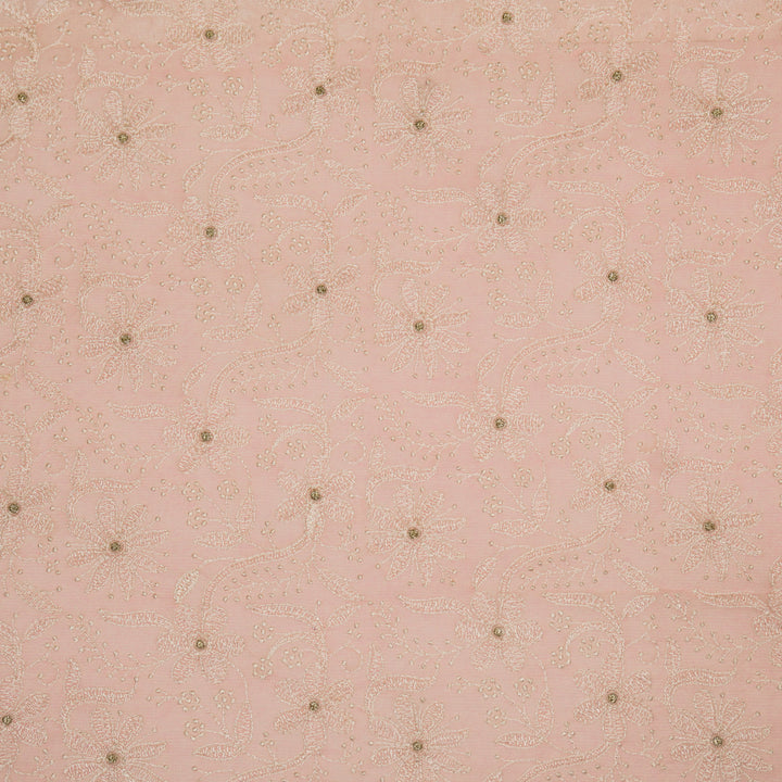 Charita Jaal on Pink Cotton Silk Embroidered Fabric