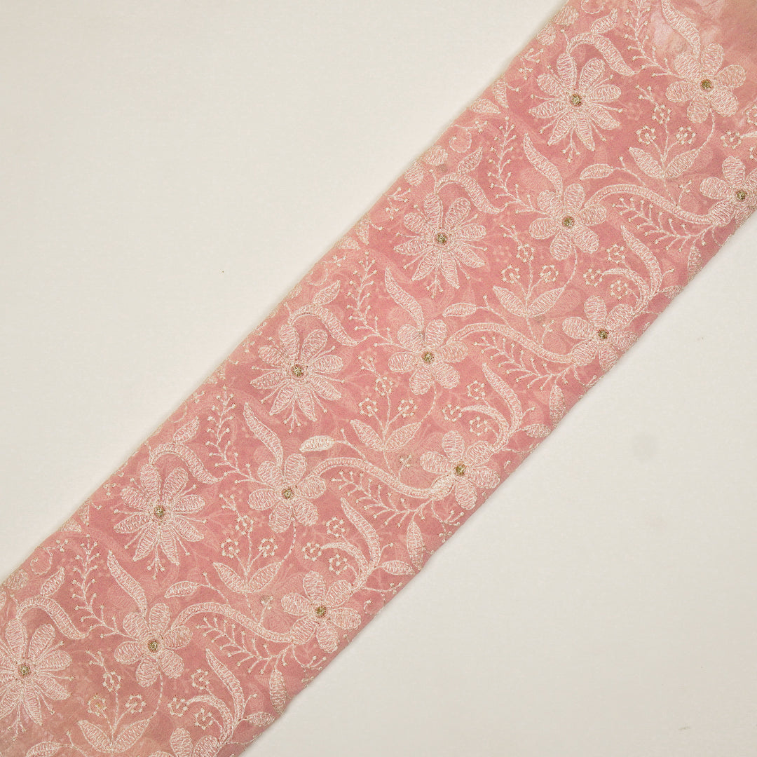 Charita Jaal on Pink Cotton Silk Embroidered Fabric