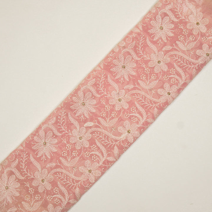 Charita Jaal on Pink Cotton Silk Embroidered Fabric