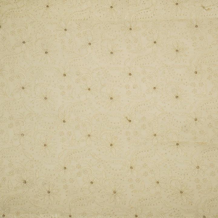 Charita Jaal on Cream Cotton Silk Embroidered Fabric