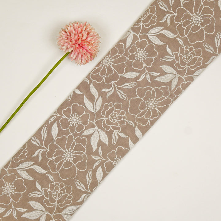 Samha Jaal on Onion Malmal Embroidered Fabric