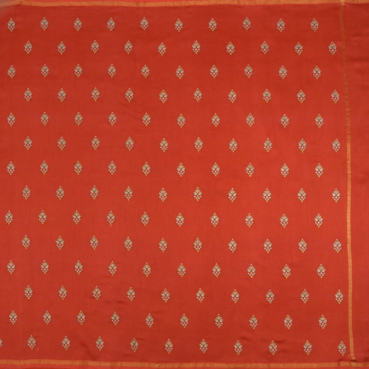 Iipsitha Embroidered Saree on Red Silk Chanderi