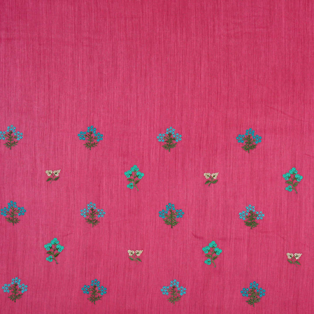 Darshini Embroidered Saree on Fuxia Munga Silk