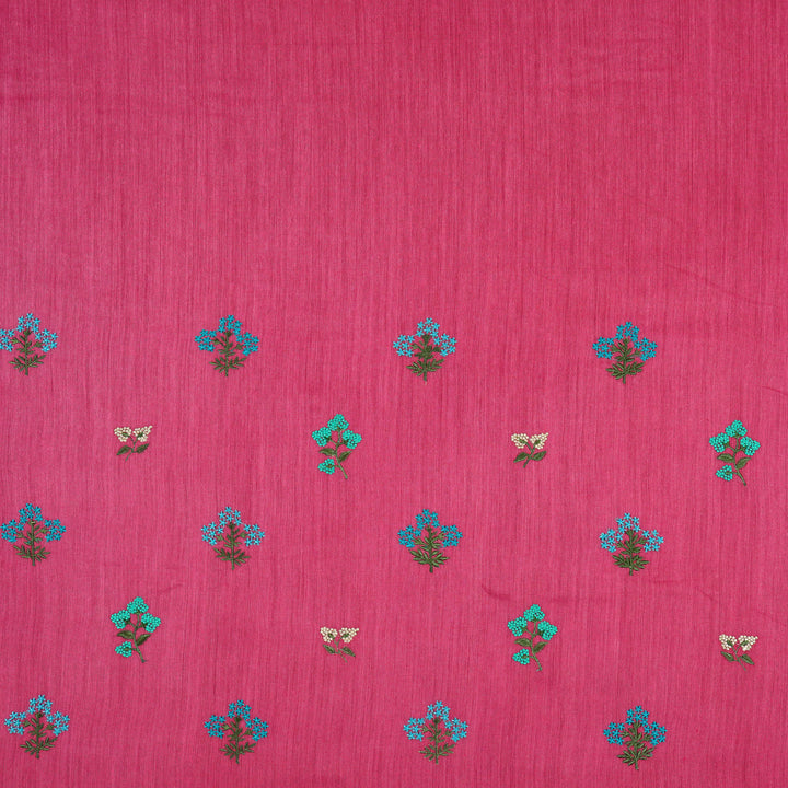 Darshini Embroidered Saree on Fuxia Munga Silk