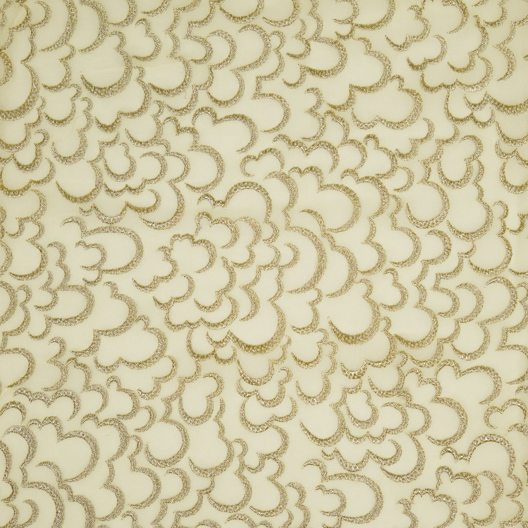 Megha Jaal on Cream Semi Georgette Embroidered Fabric