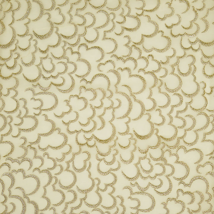 Megha Jaal on Cream Semi Georgette Embroidered Fabric