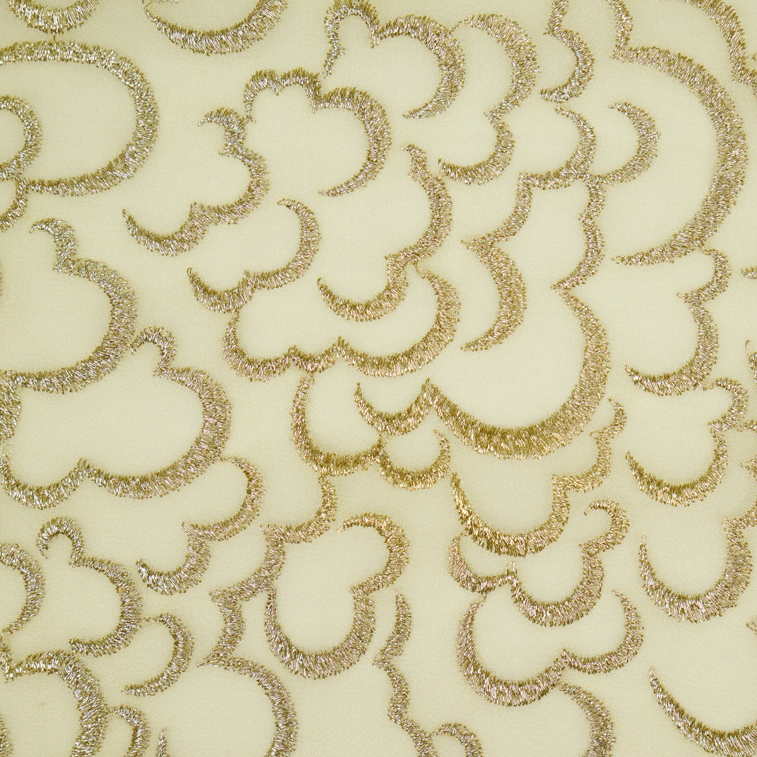 Megha Jaal on Cream Semi Georgette Embroidered Fabric