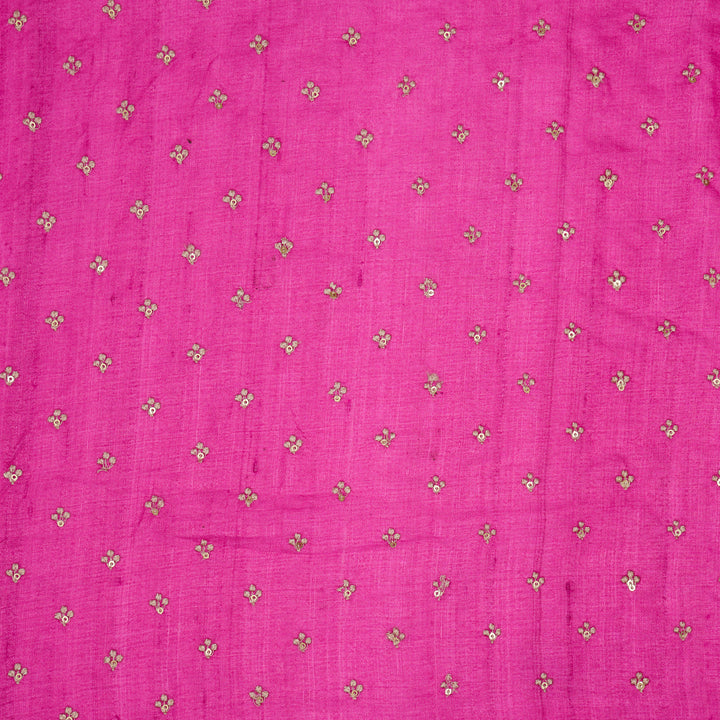 Anu Buti on Fuxia Tussar Silk  Embroidered Fabric