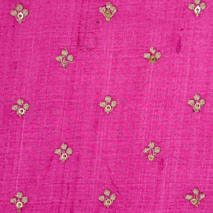 Anu Buti on Fuxia Tussar Silk  Embroidered Fabric