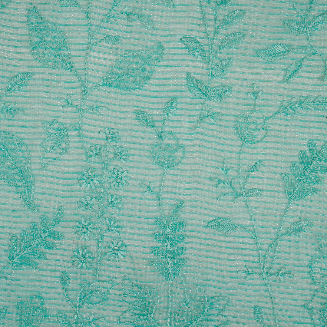 Neelima Jaal on Turquoise Munga Kota  Embroidered Fabric