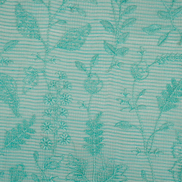 Neelima Jaal on Turquoise Munga Kota  Embroidered Fabric