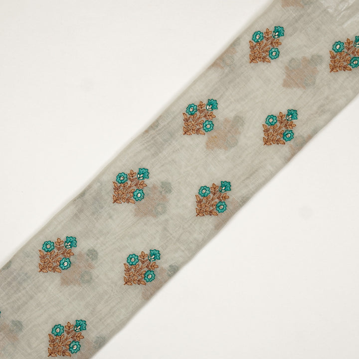 Rima Buti on Ecru Cotton Silk Embroidered Fabric