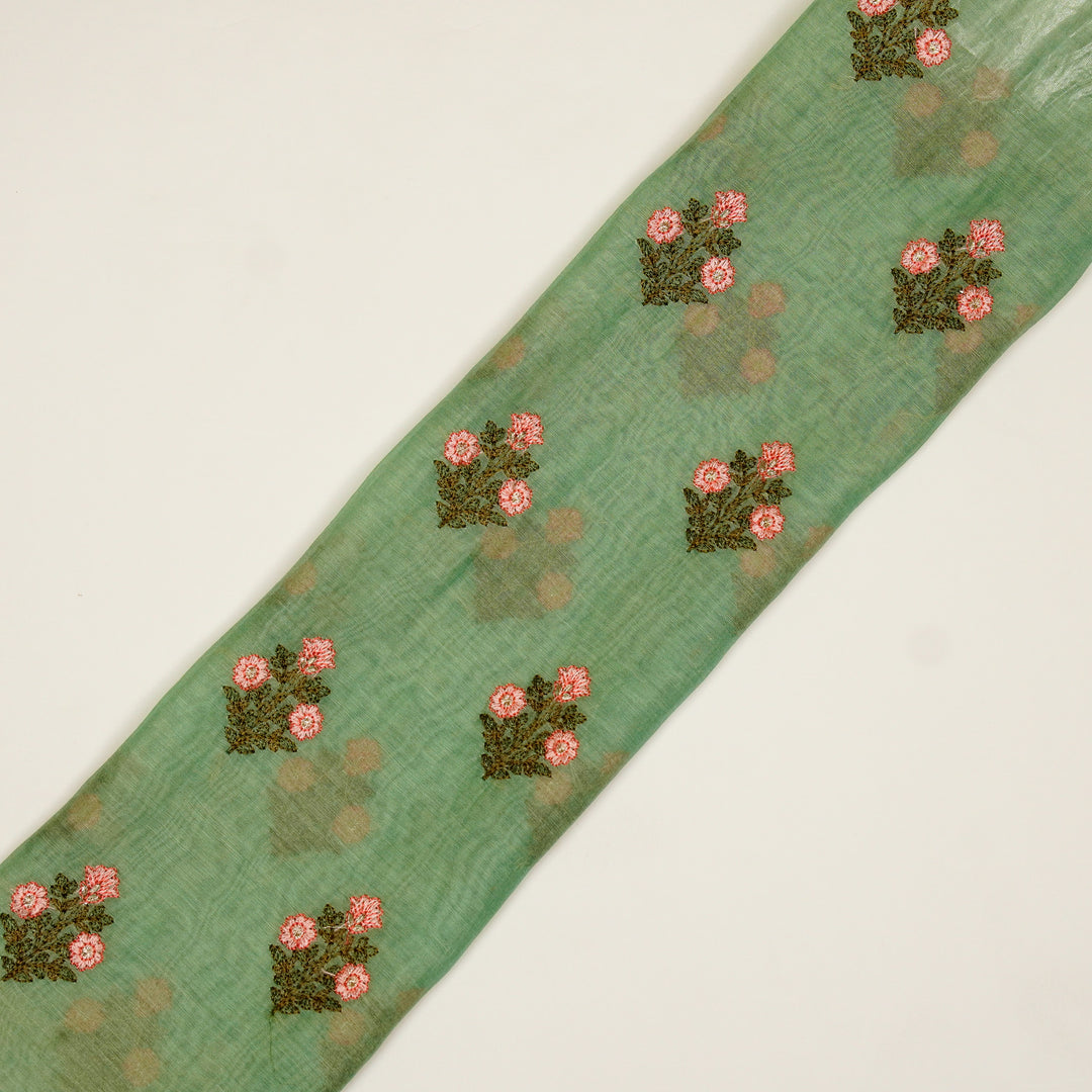 Rima Buti on Sage Green Cotton Silk Embroidered Fabric