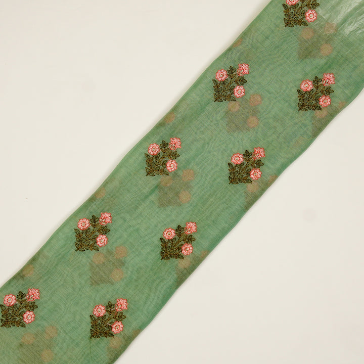 Rima Buti on Sage Green Cotton Silk Embroidered Fabric