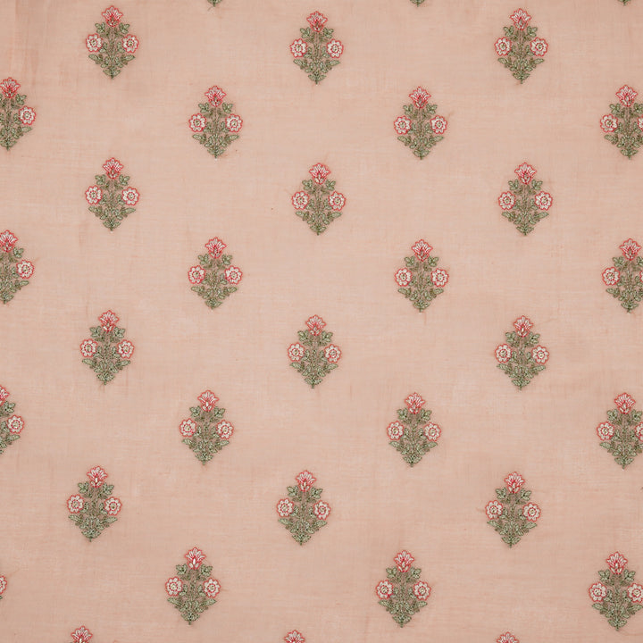 Rima Buti on Light Gajari Cotton Silk Embroidered Fabric