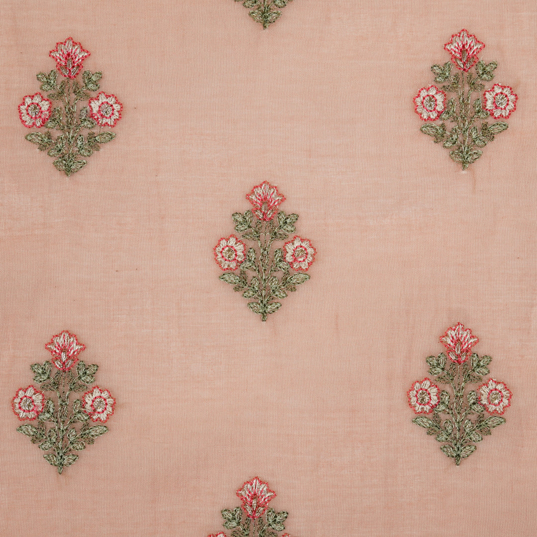 Rima Buti on Light Gajari Cotton Silk Embroidered Fabric