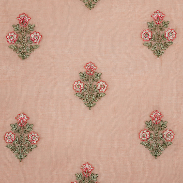 Rima Buti on Light Gajari Cotton Silk Embroidered Fabric