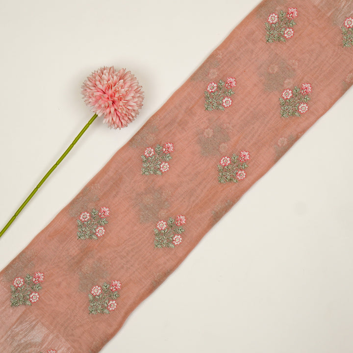 Rima Buti on Light Gajari Cotton Silk Embroidered Fabric