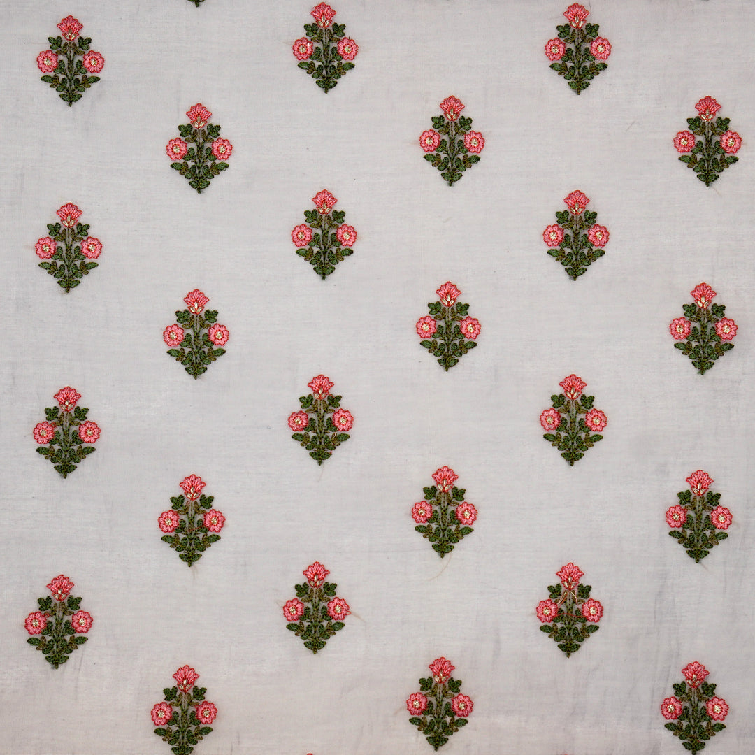 Rima Buti on Light Mauve Cotton Silk Embroidered Fabric