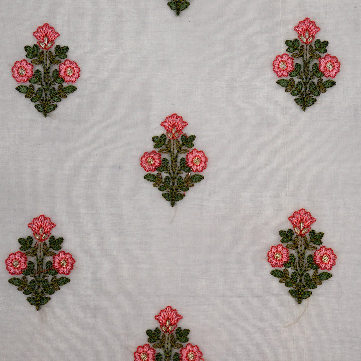 Rima Buti on Light Mauve Cotton Silk Embroidered Fabric