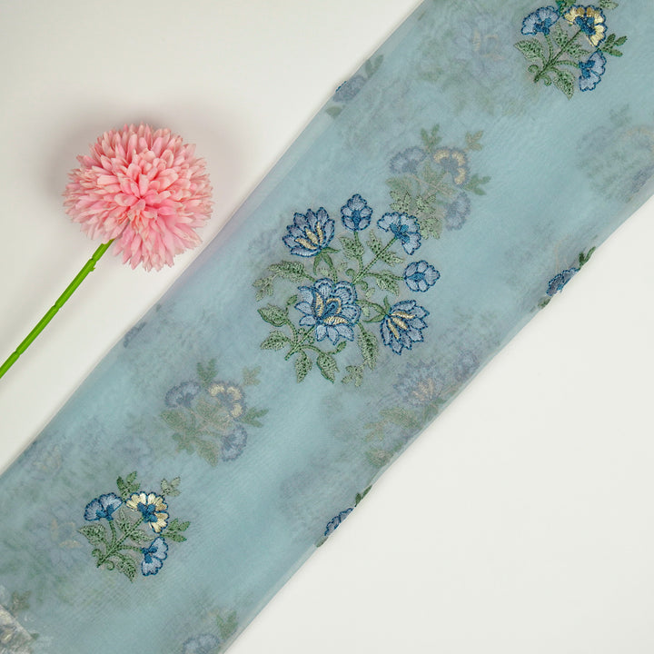 Akira Buta on Sky Blue Silk Organza