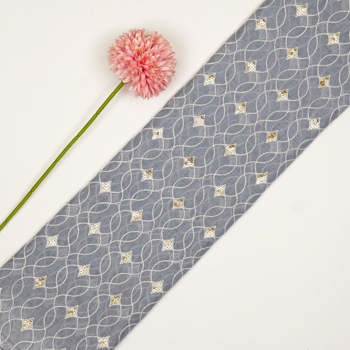 Vibha Jaal on Mauve Cotton Silk Embroidered Fabric