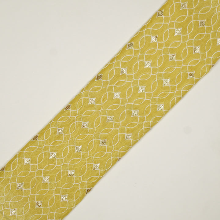 Vibha Jaal on Lemon Cotton Silk Embroidered Fabric