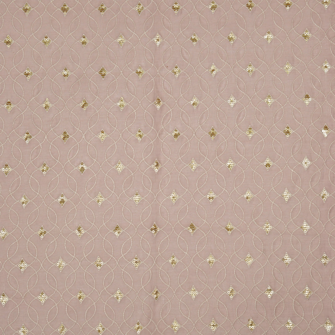 Vibha Jaal on Light Blush Cotton Silk Embroidered Fabric