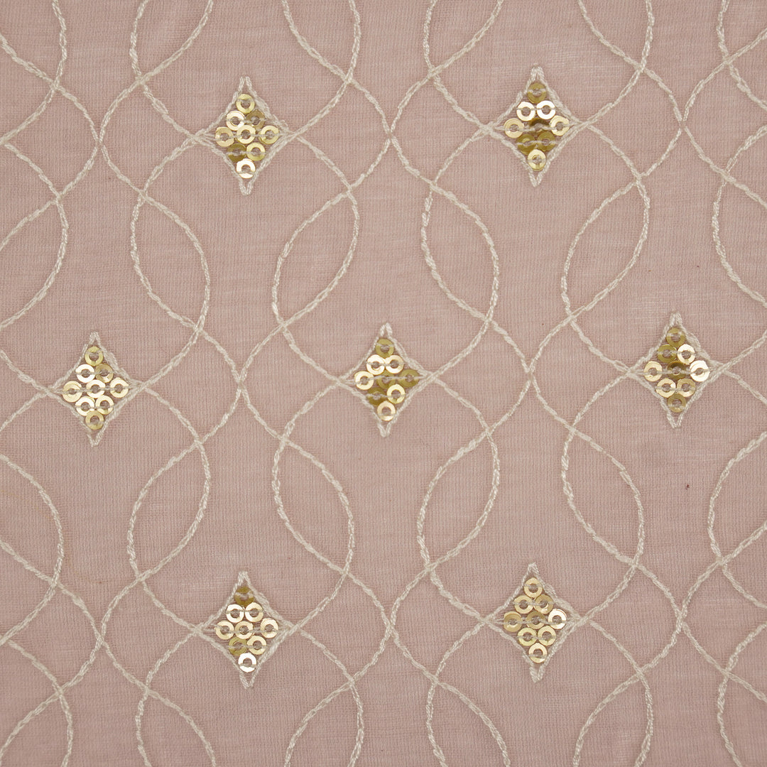 Vibha Jaal on Light Blush Cotton Silk Embroidered Fabric