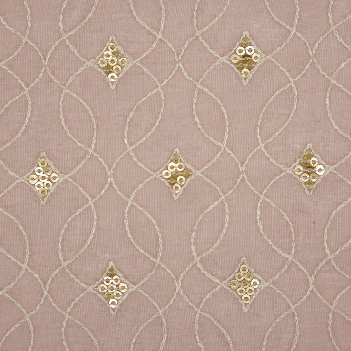 Vibha Jaal on Light Blush Cotton Silk Embroidered Fabric