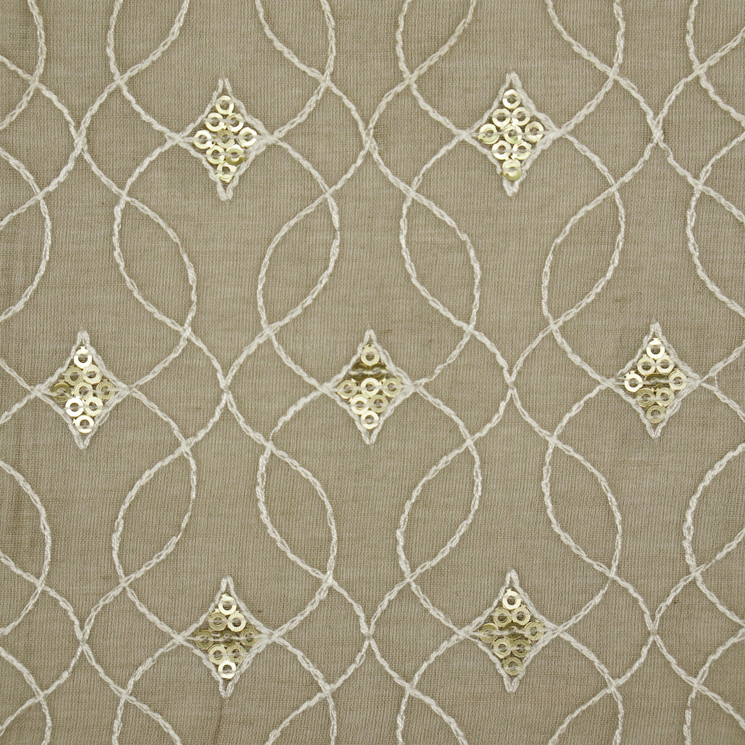 Vibha Jaal on Mouse Cotton Silk Embroidered Fabric