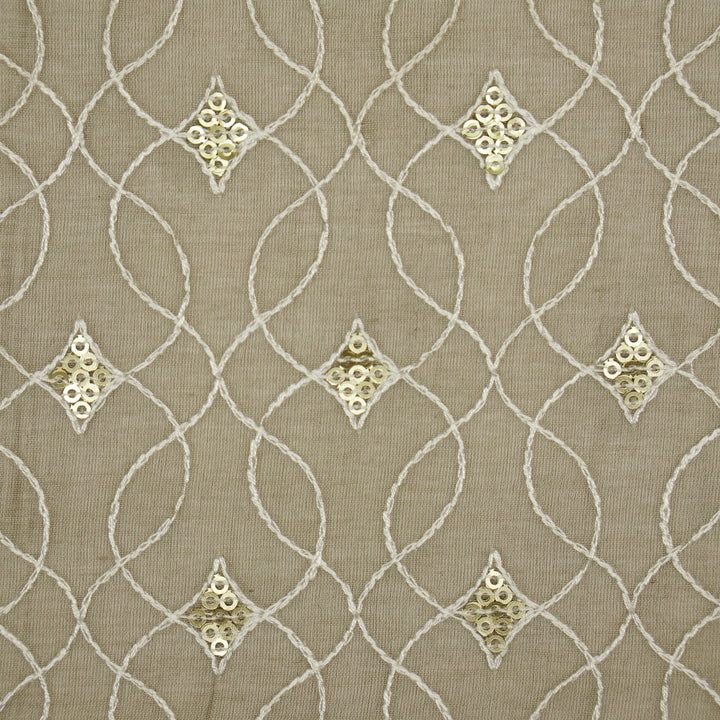 Vibha Jaal on Mouse Cotton Silk Embroidered Fabric