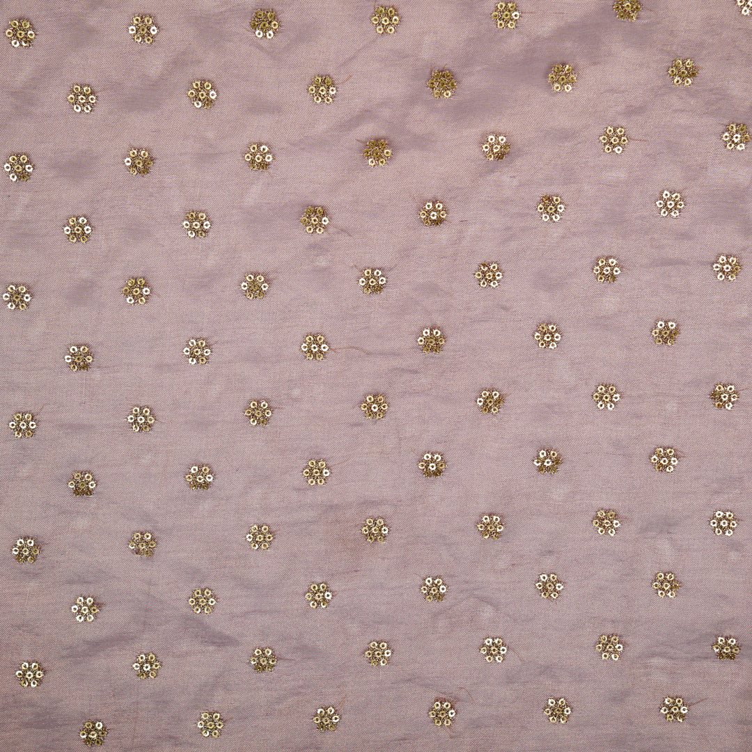 Sona Buti on Light Purple Silk Tissue  Embroidered Fabric