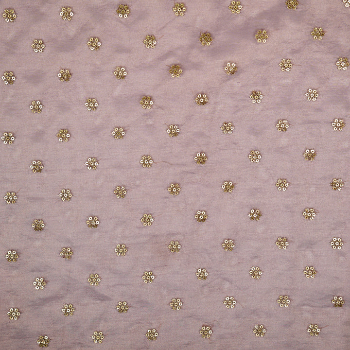Sona Buti on Light Purple Silk Tissue  Embroidered Fabric