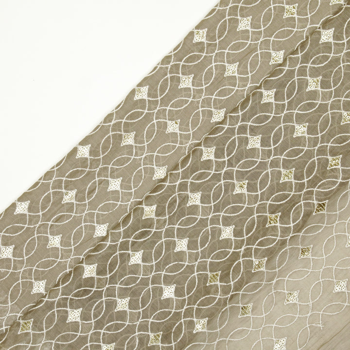 Vibha Jaal on Mouse Cotton Silk Embroidered Fabric