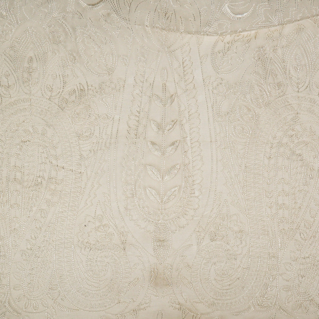 Kalpana Jaal on Natural Ivory Silk Organza Embroidered Fabric