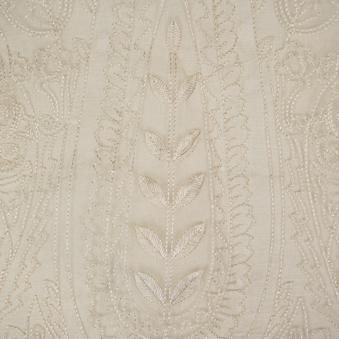 Kalpana Jaal on Natural Ivory Silk Organza Embroidered Fabric