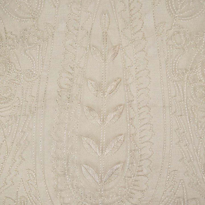 Kalpana Jaal on Natural Ivory Silk Organza Embroidered Fabric