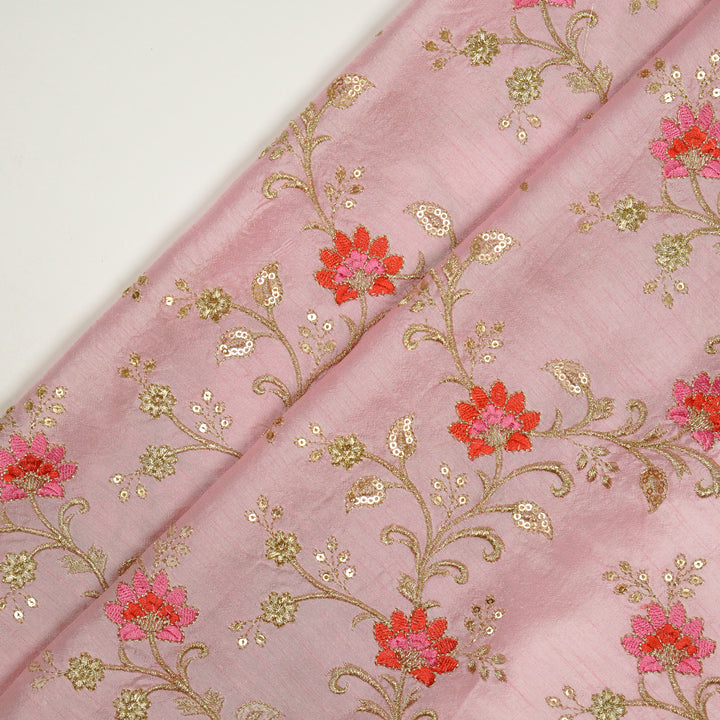 Jiana Jaal on Light Pink Semi Raw Silk