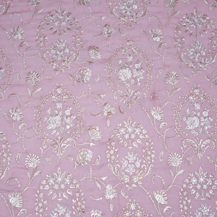 Oishi Jaal on Onion Georgette Embroidered Fabric