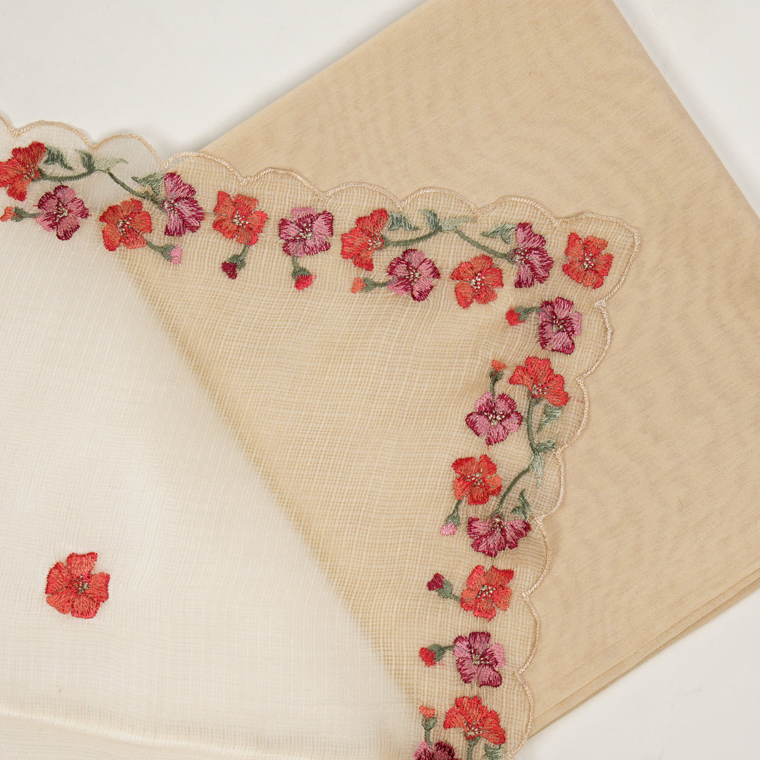 Urmi Embroidered Saree on Cream Silk Kota