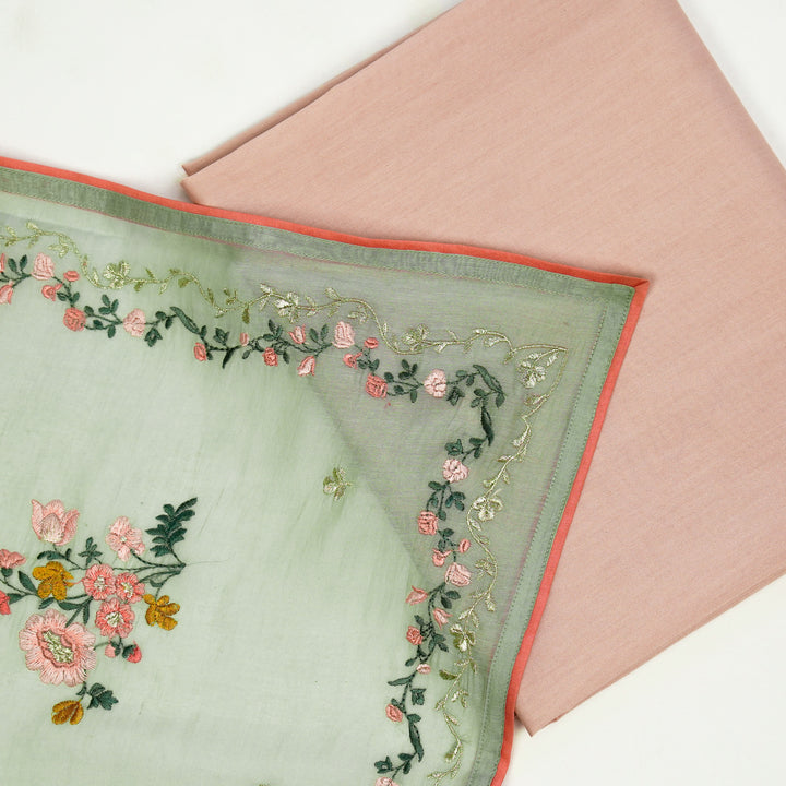 Neerangi Embroidered Saree on Light Teal Cotton Silk