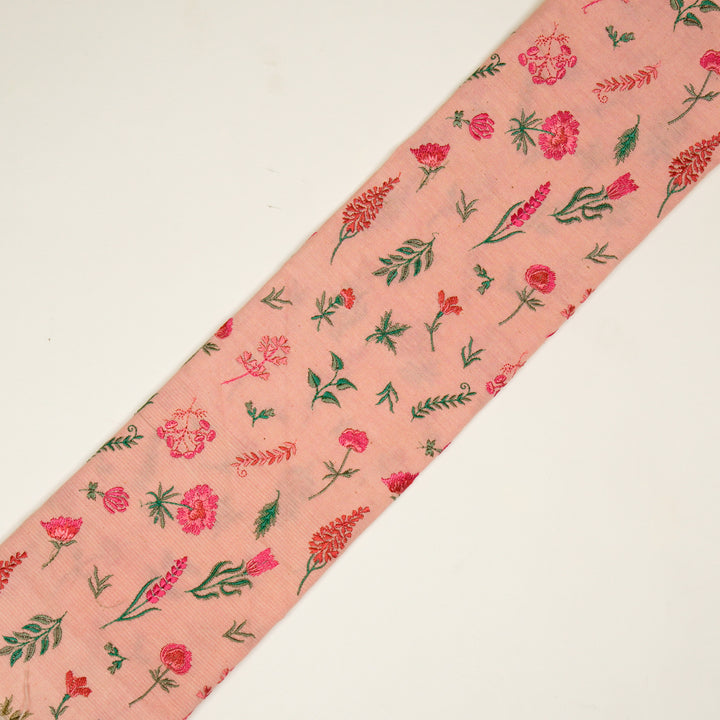 Grishma Buta Buti Mixture on Light/Peach Cotton Linen Embroidered Fabric