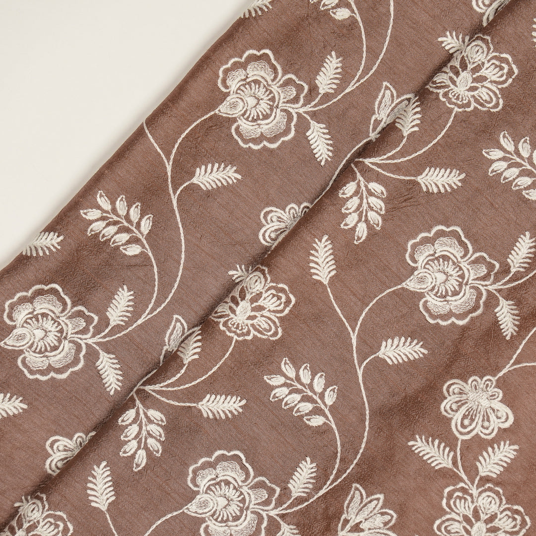 Prisha Jaal on Onion Dola Silk Embroidered Fabric