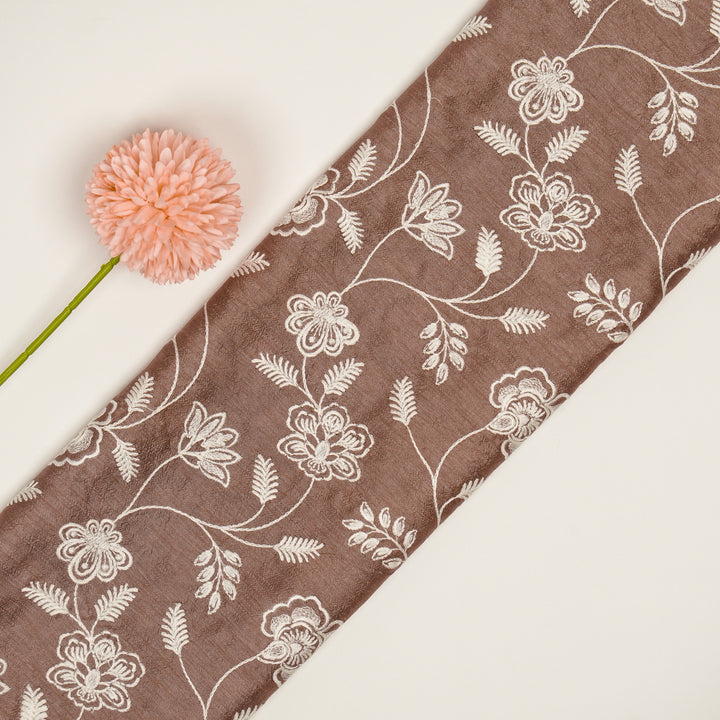 Prisha Jaal on Onion Dola Silk Embroidered Fabric