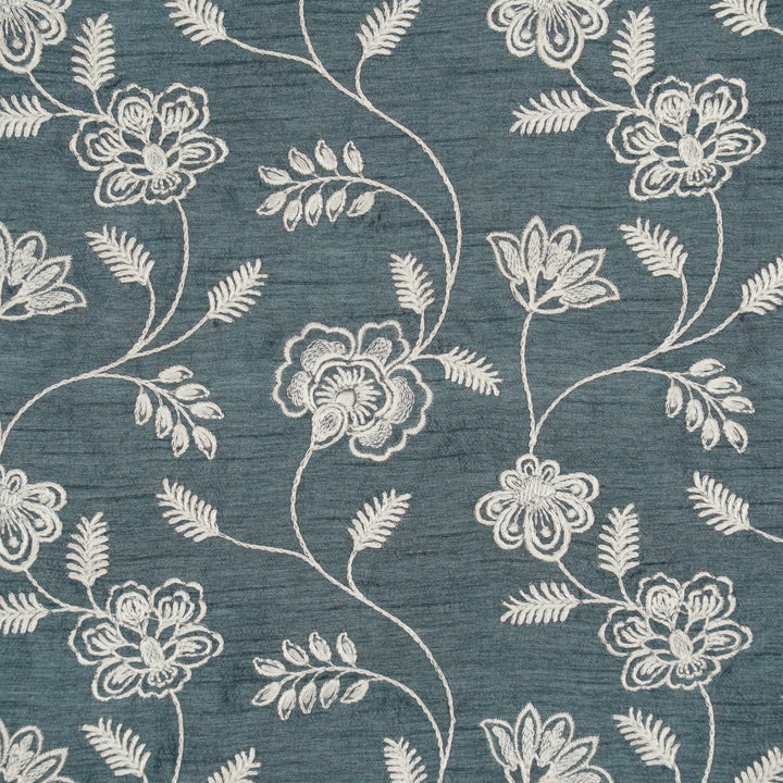 Prisha Jaal on Steel Grey Dola Silk Embroidered Fabric