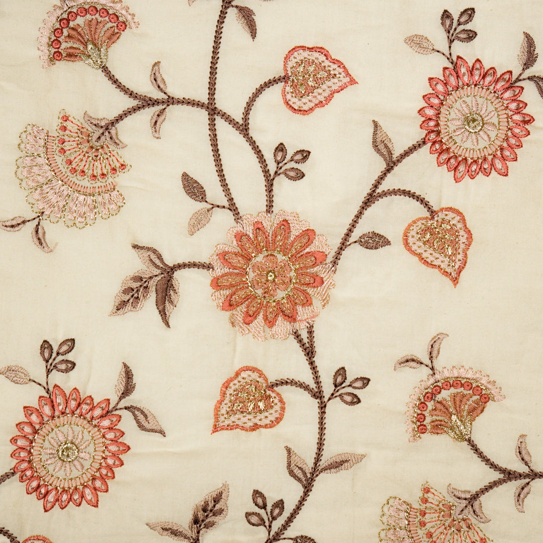 Wardah Jaal on Cream Malmal Embroidered Fabric